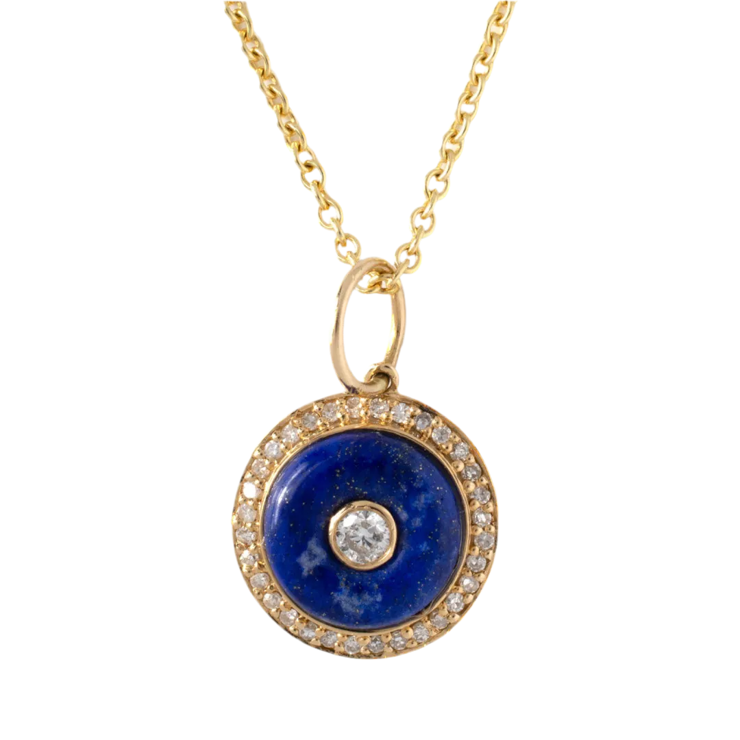 Mini Button Pendant - Lapis by George Francis