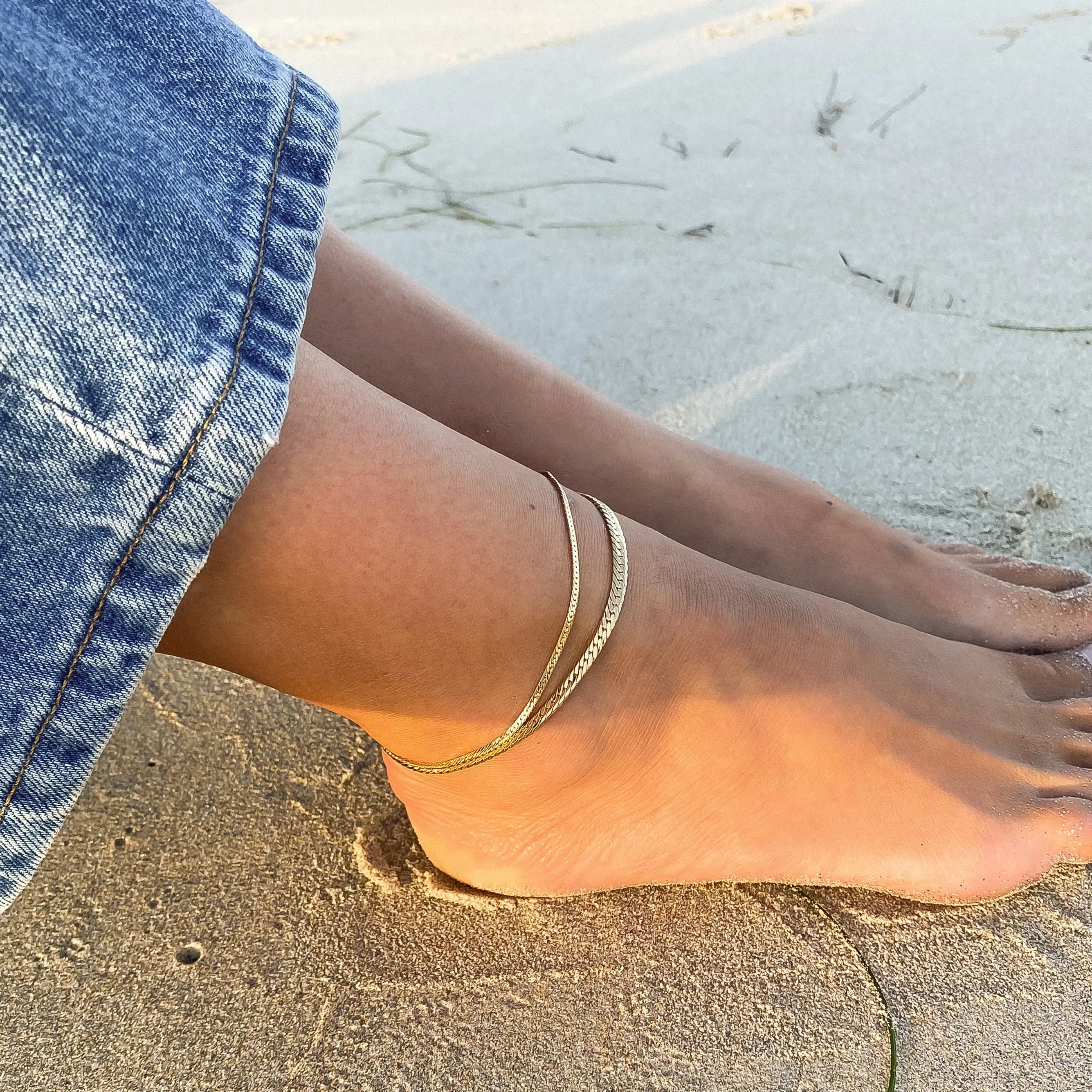 Mini Dani Herringbone Anklet