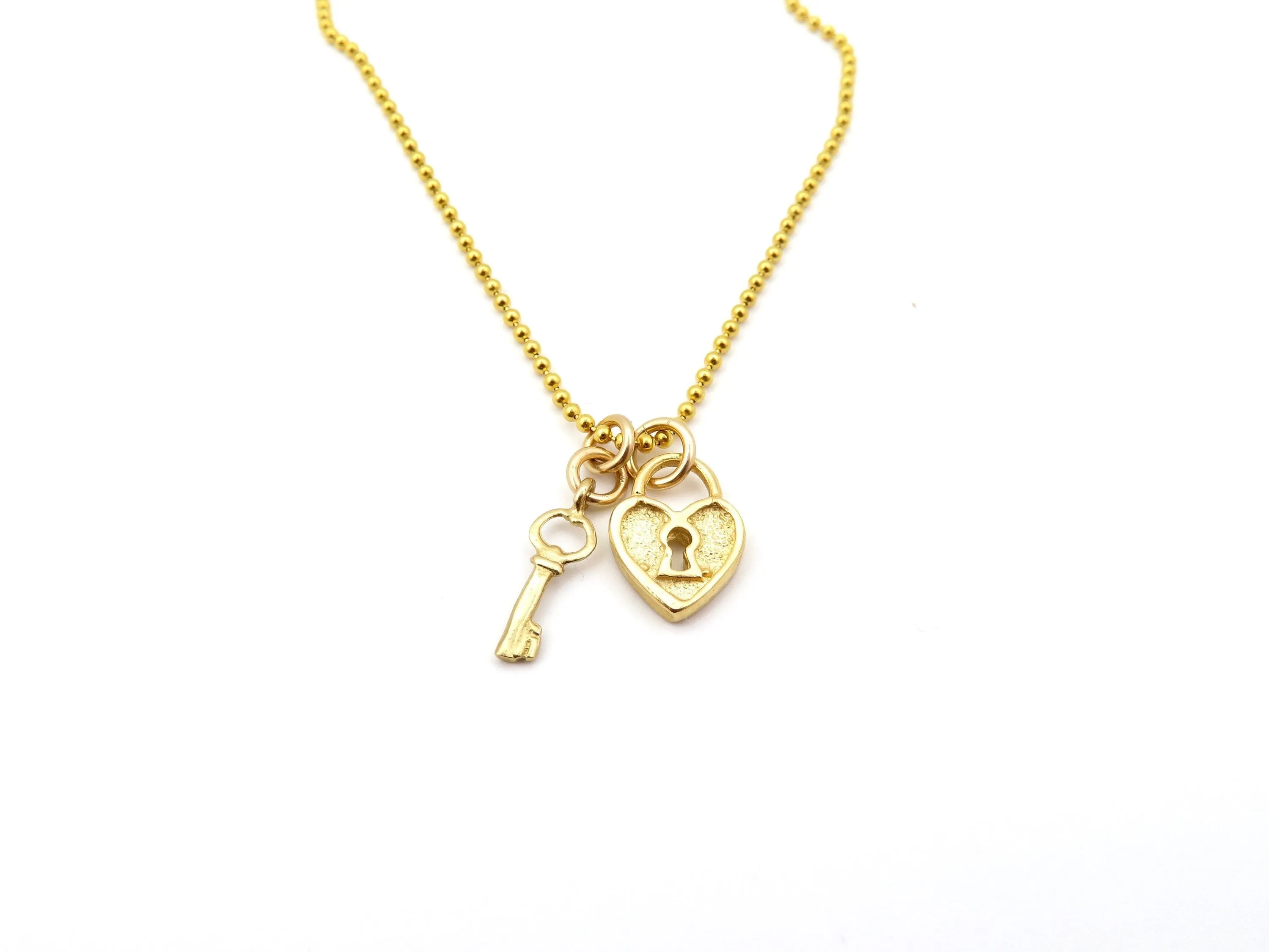 Mini Lock and Key Gold Necklace