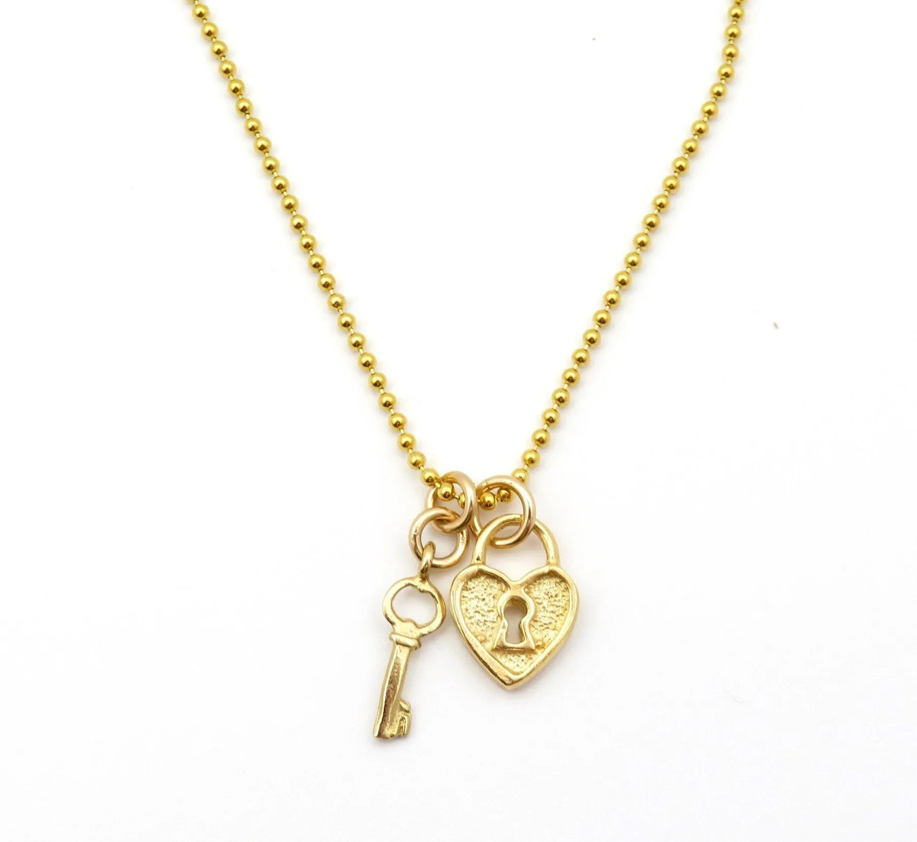 Mini Lock and Key Gold Necklace