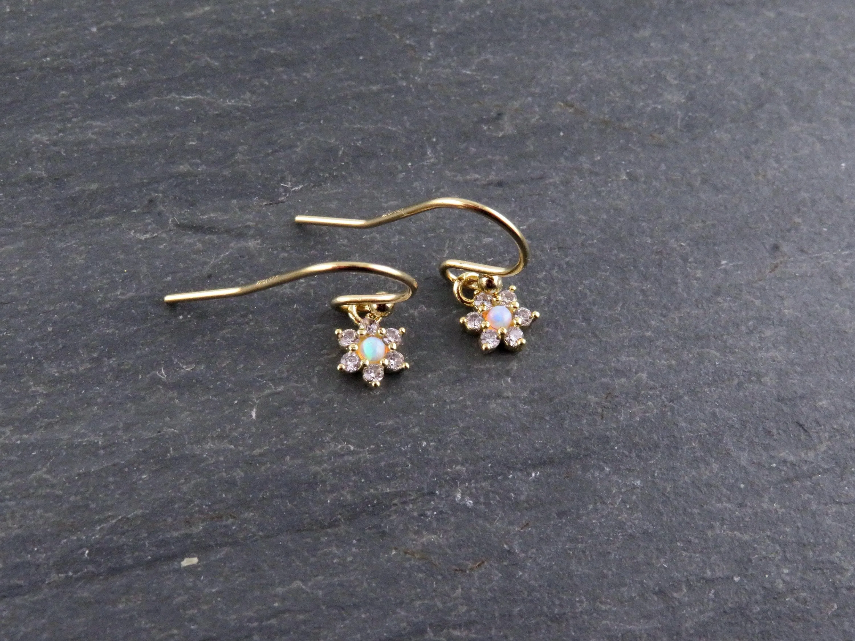 Mini Opal Flower Earrings