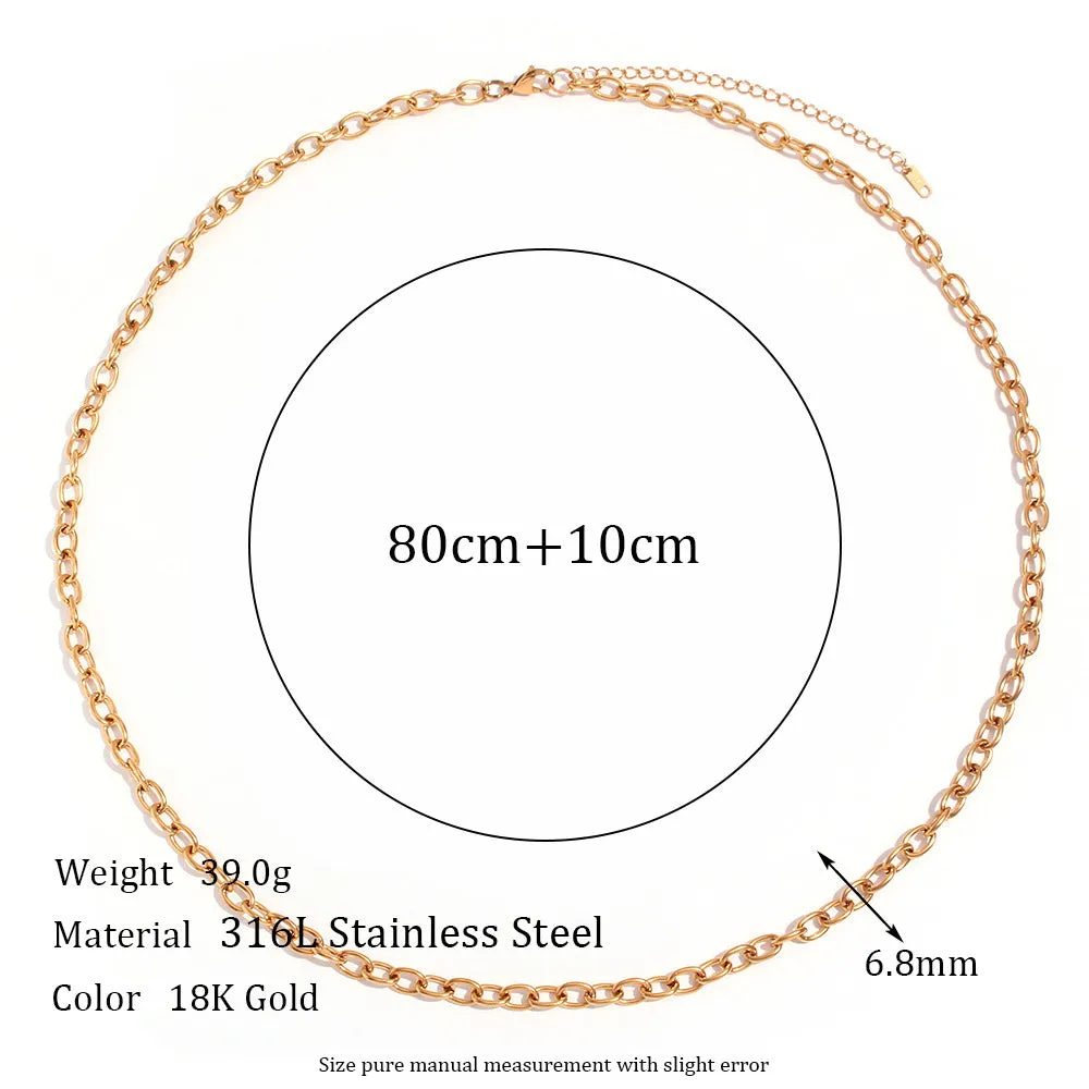 Minimalist Women Stainless Steel 18K Gold Plated Waist Chains