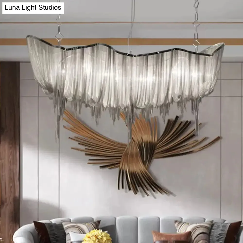 Modern Draped Chains LED Chandelier Light Fixture for Dining Room