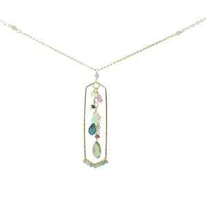 Moss Aqua Kyanite Rhodolite Garnet Aquamarine Pink Sapphire Zircon Necklace N2033TRP by Vannucci