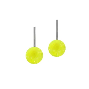 Neon Yellow Sphere Earrings