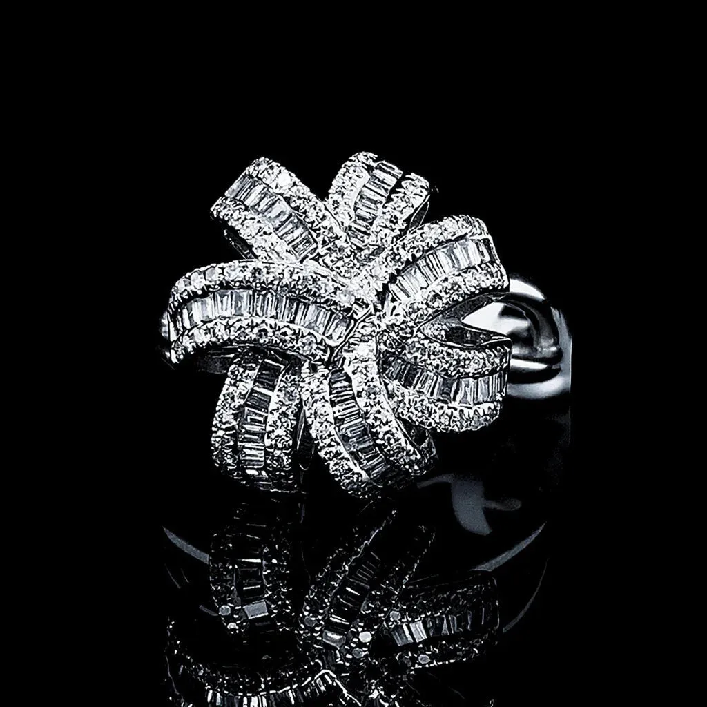 NEW Crossover Pompom Diamond Ring 14kt