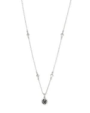 Nola Short Silver Pendant Necklace in Platinum Drusy by Kendra Scott