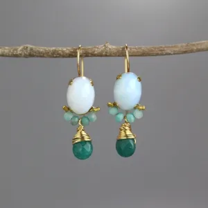 Opalite Amazonite Oval Earrings