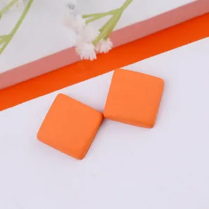 Orange Cube Drop Earrings