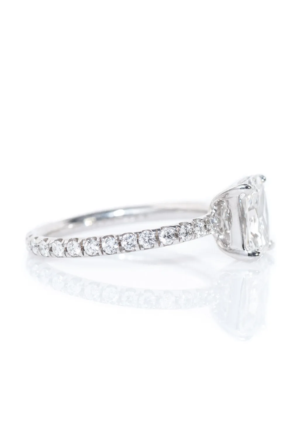 Oster Collection Platinum Pavé Radiant Cut Diamond Ring