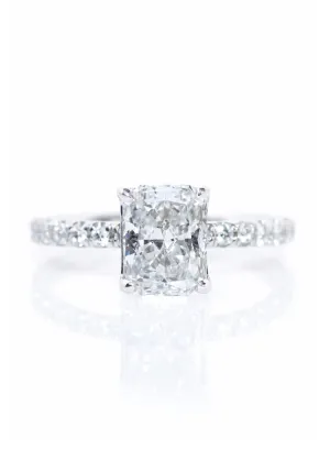 Oster Collection Platinum Pavé Radiant Cut Diamond Ring