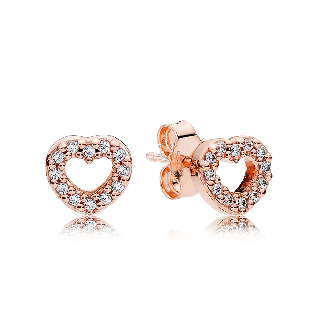 Pandora Open Heart Stud Earrings