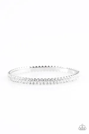 Paparazzi Bracelet ~ Decked Out In Diamonds - White