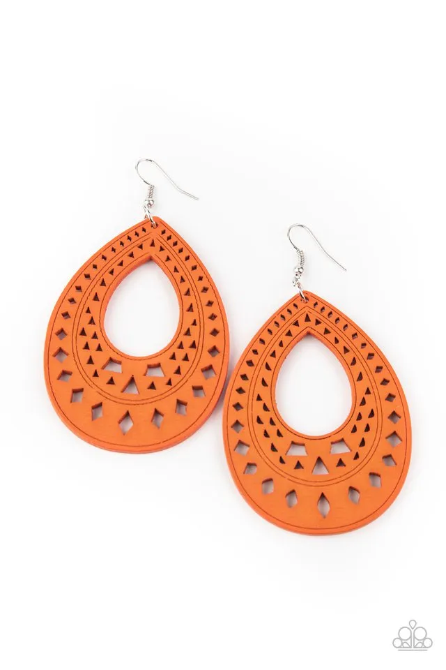 Paparazzi Earring ~ Belize Beauty - Orange