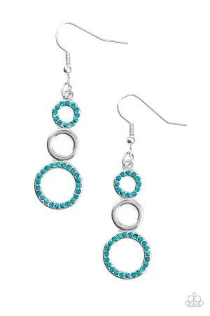 Paparazzi Earring ~ Bubble Bustle - Blue