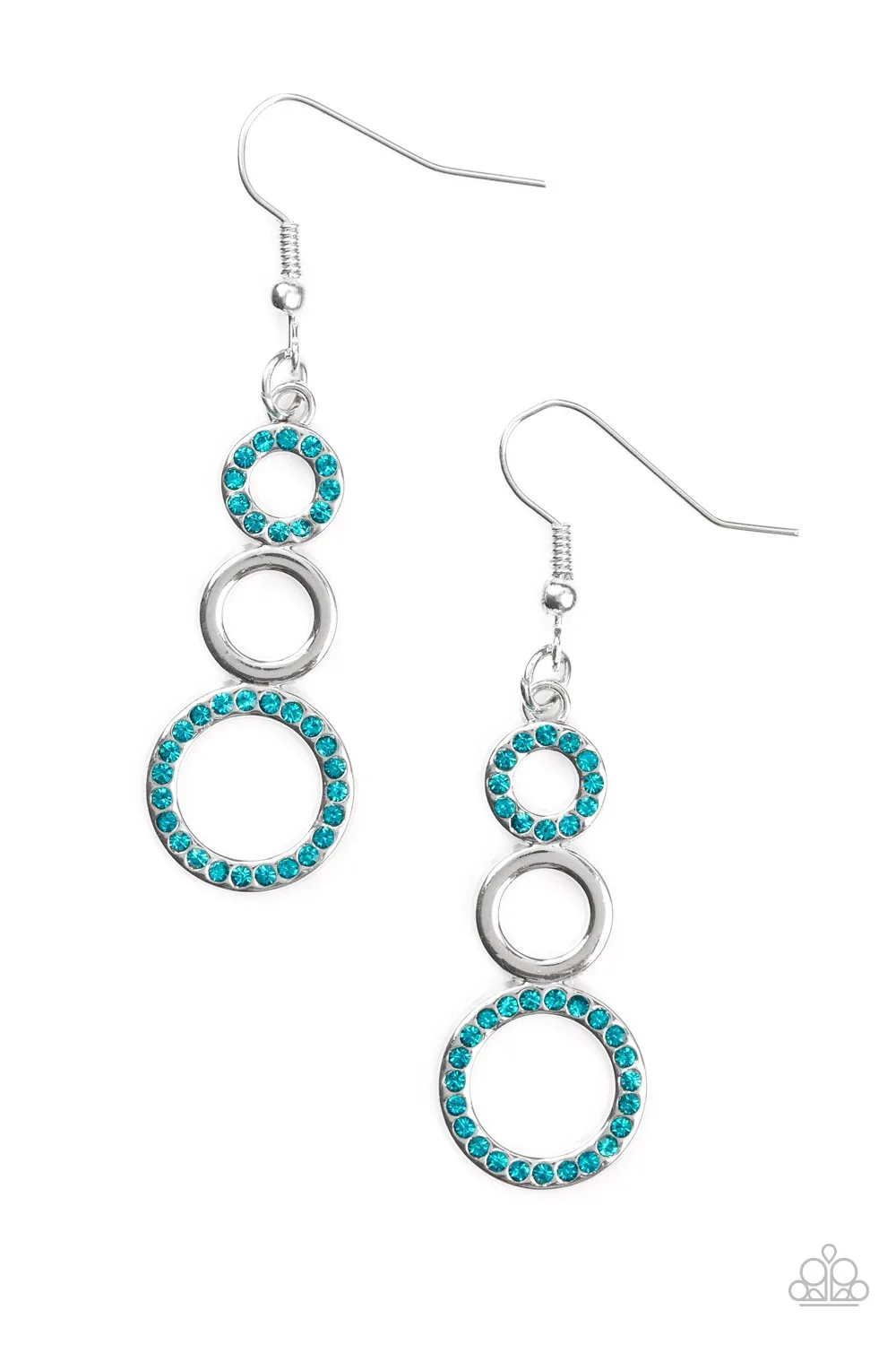 Paparazzi Earring ~ Bubble Bustle - Blue