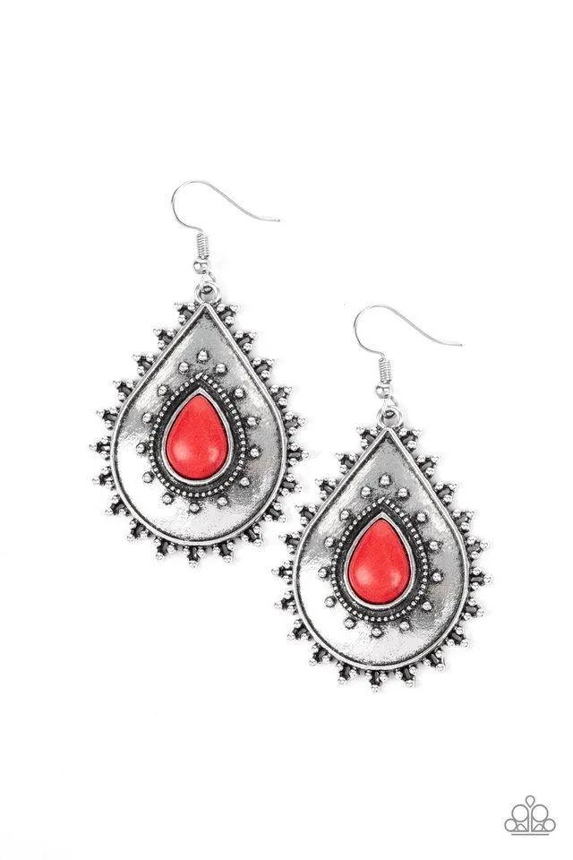 Paparazzi Earring ~ Desert Drama - Red