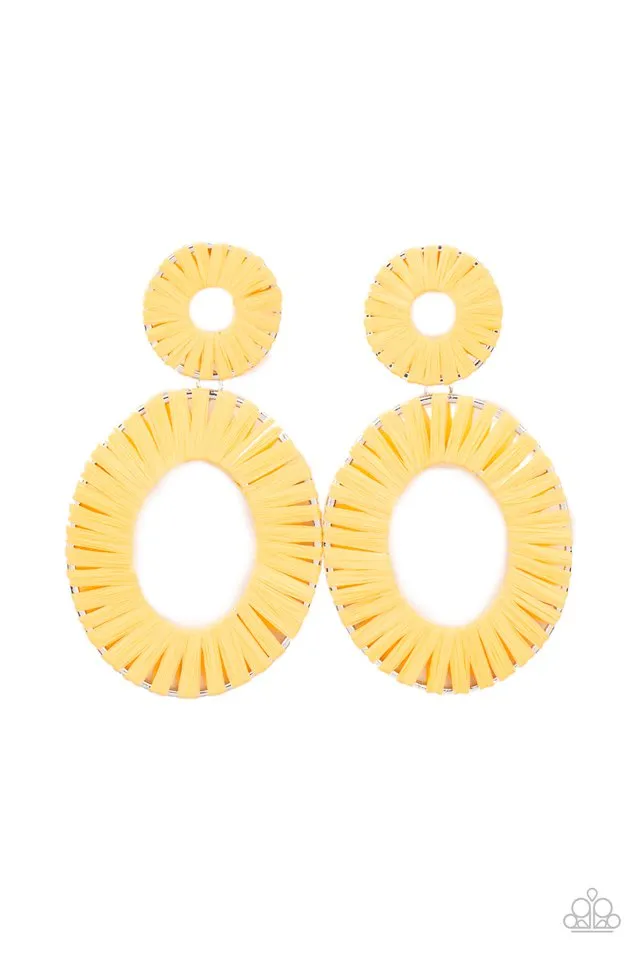 Paparazzi Earring ~ Foxy Flamenco - Yellow