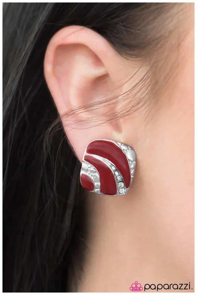 Paparazzi Earring ~ I Dare Say - Red