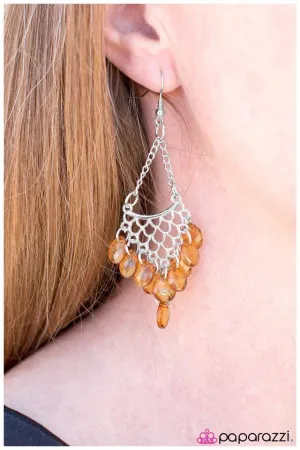 Paparazzi Earring ~ Long Story Short - Brown