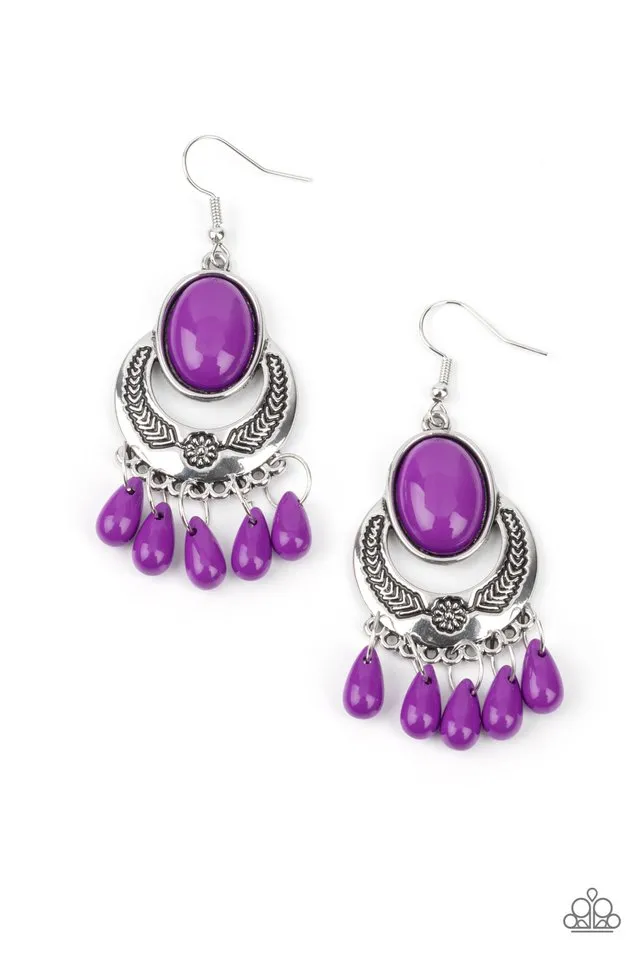 Paparazzi Earring ~ Prairie Flirt - Purple