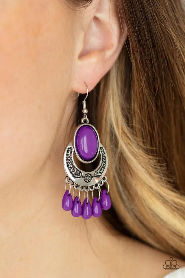 Paparazzi Earring ~ Prairie Flirt - Purple