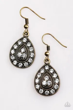 Paparazzi Earring ~ Storming Shimmer - Brass