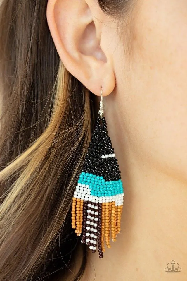 Paparazzi Earring ~ Summer Heat - Black