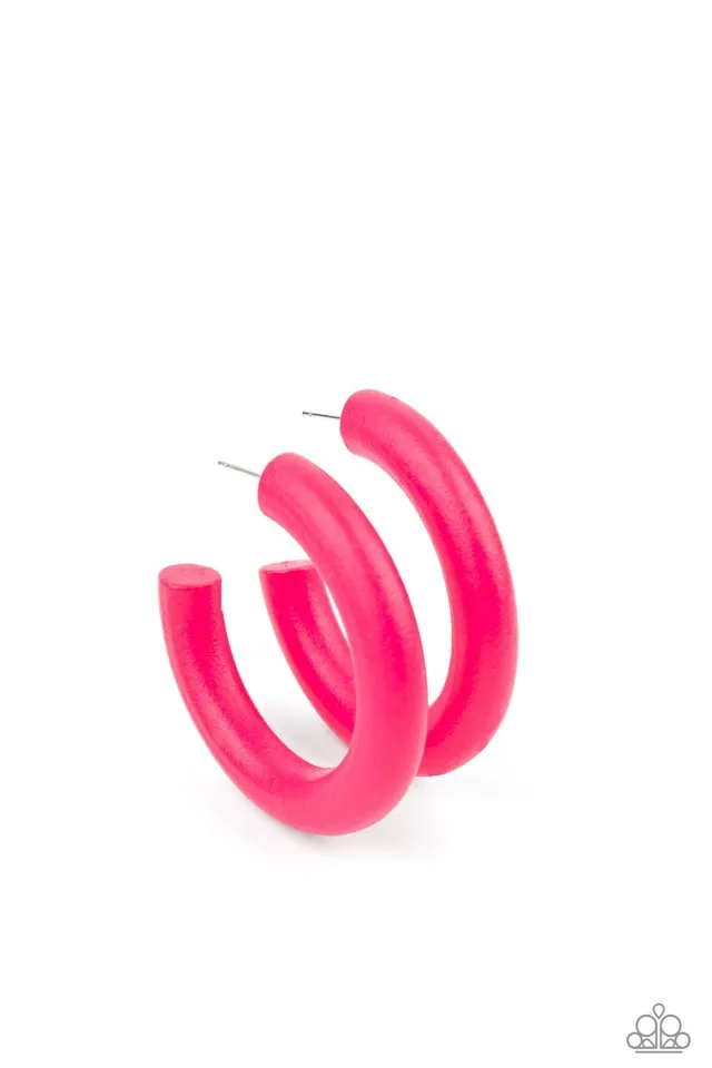 Paparazzi Earring ~ Woodsy Wonder - Pink