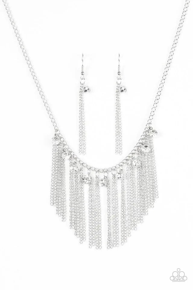 Paparazzi Necklace ~ In For The Long RUNWAY - White