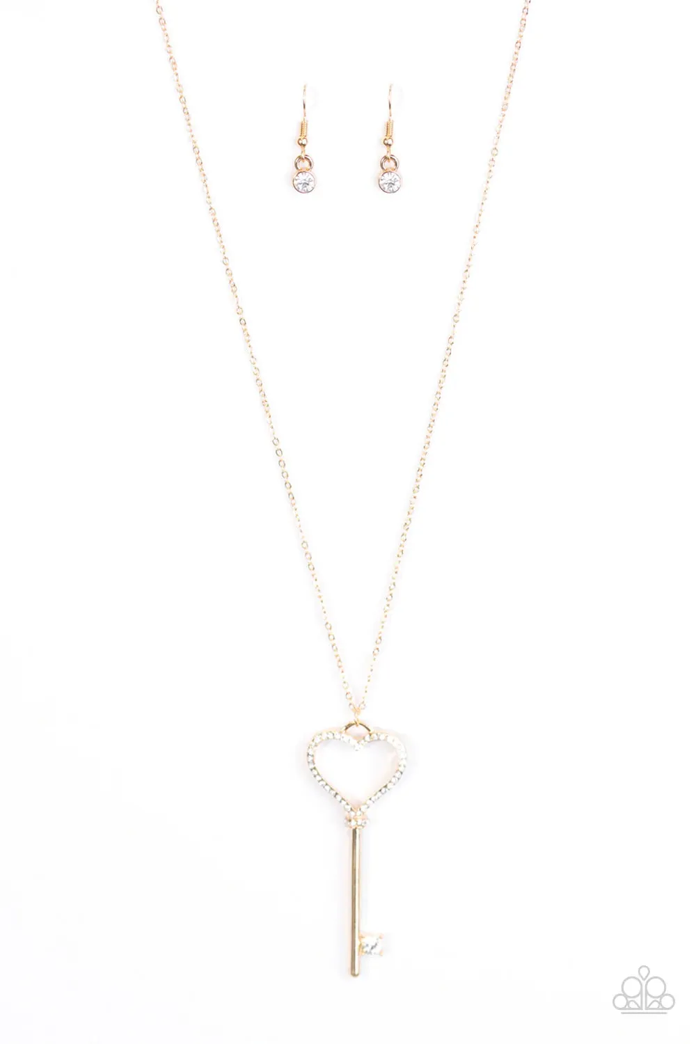 Paparazzi Necklace ~ Love Is Key - Gold