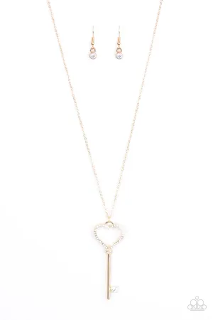 Paparazzi Necklace ~ Love Is Key - Gold