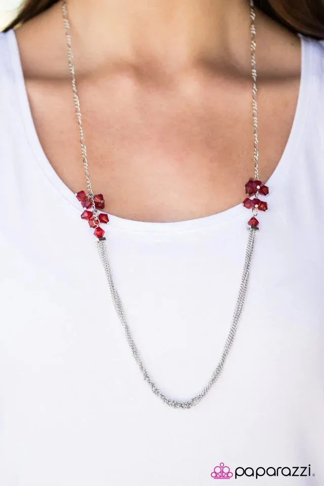 Paparazzi Necklace ~ Movin and Groovin - Red