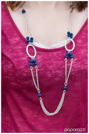 Paparazzi Necklace ~ One Step At A Time - Blue