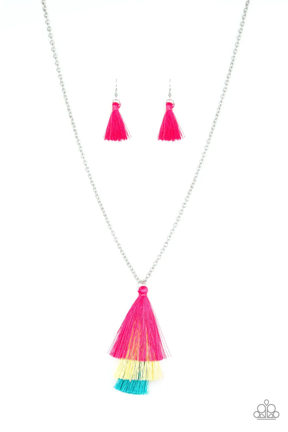 Paparazzi Necklace ~ Triple The Tassel - Multi