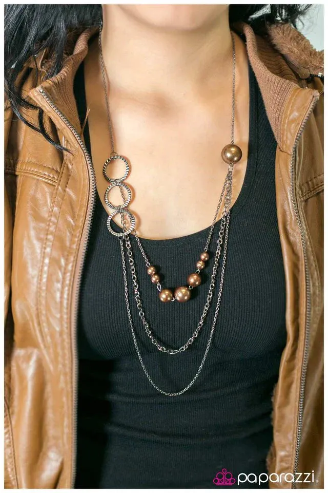 Paparazzi Necklace ~ Youre CRIMPING My Style - Brown