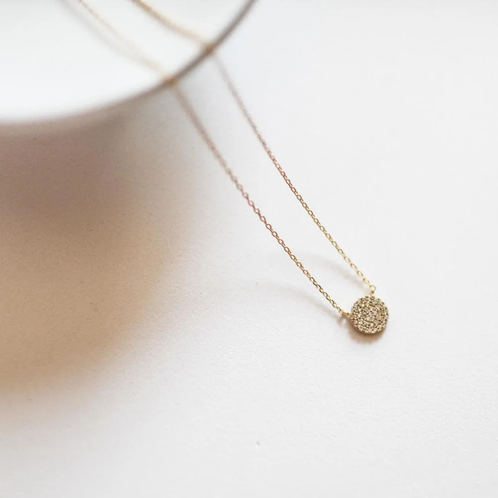 Pave Disc Necklace