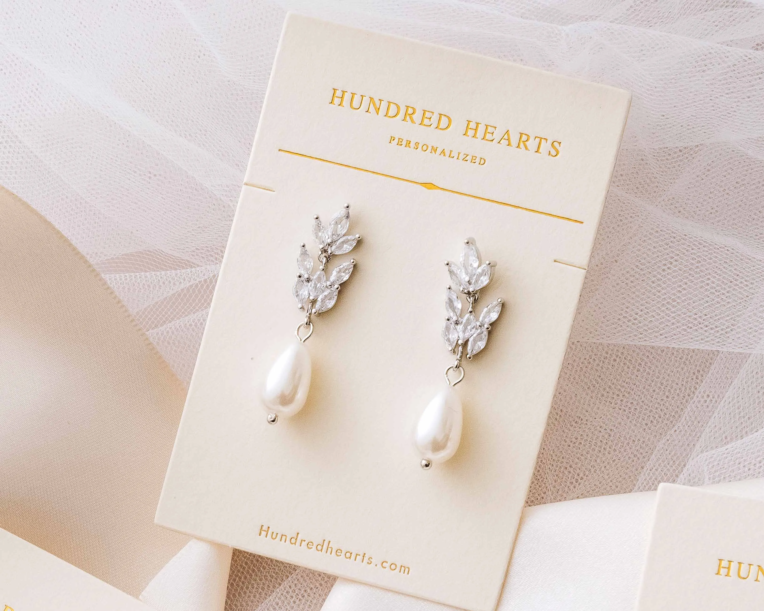 Pearl Bridal Dangle Earrings