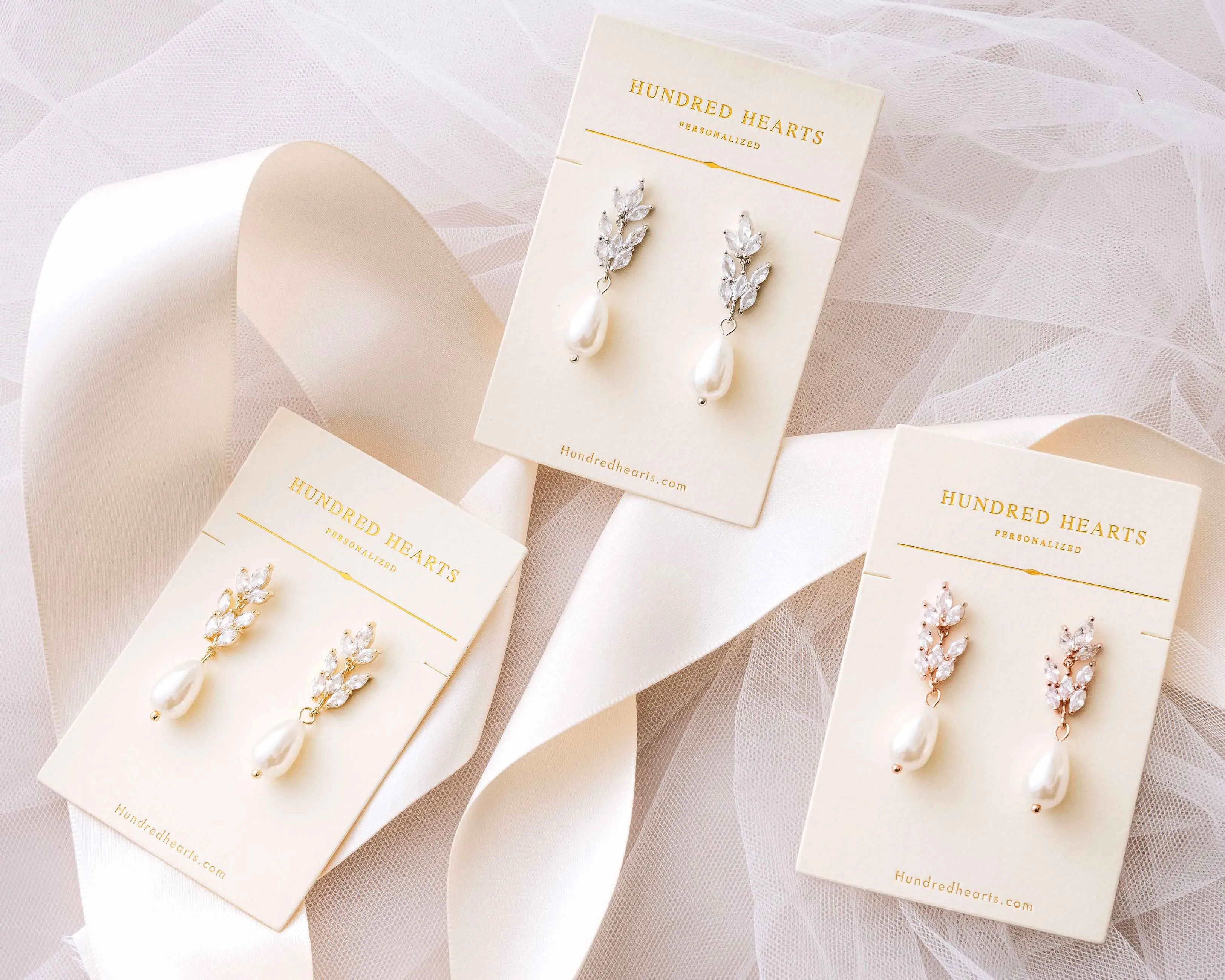 Pearl Bridal Dangle Earrings