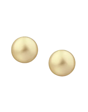 Pearl Earrings - South Sea Golden Pearl Studs on Yellow Gold - 766236