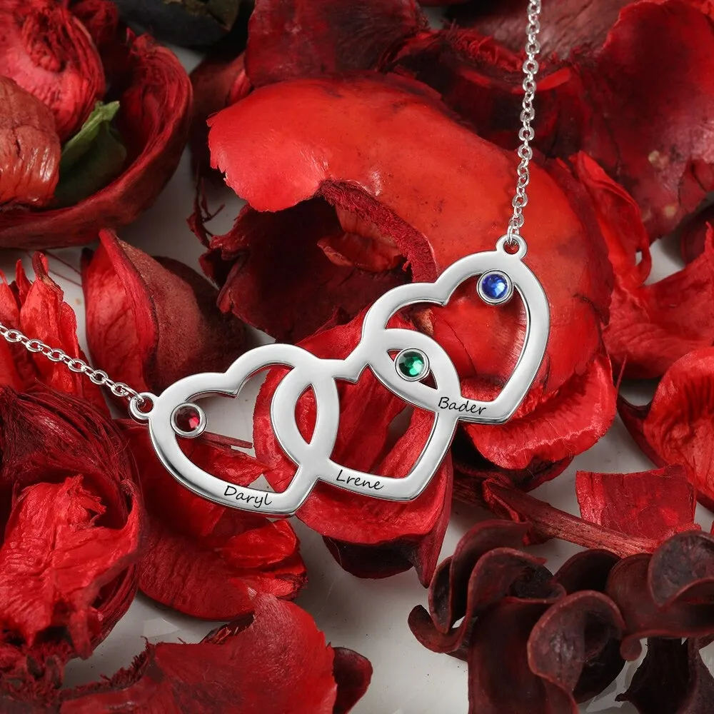 Personalized Intertwined Heart-Shaped Necklace