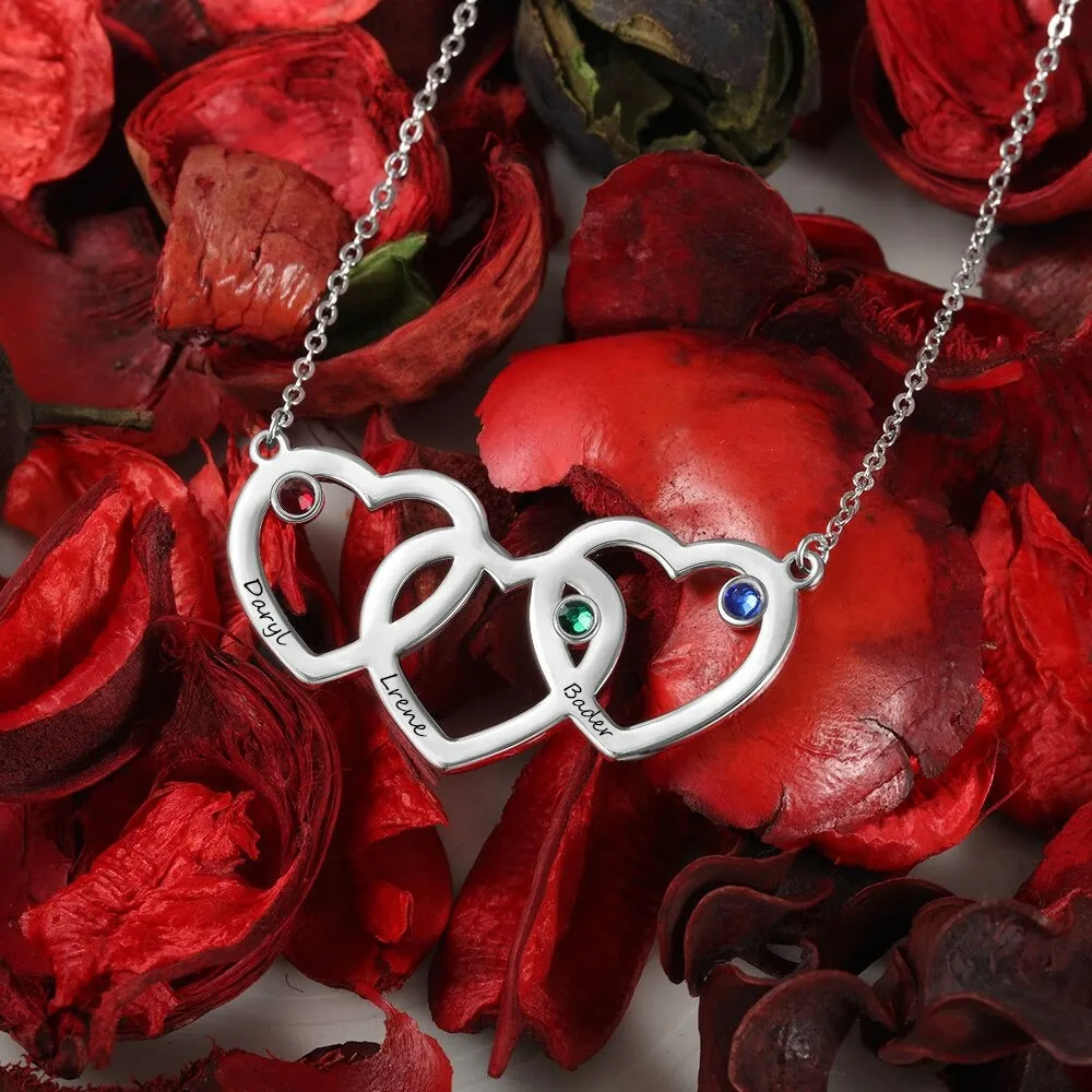 Personalized Intertwined Heart-Shaped Necklace