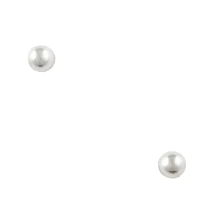 Plain Ball Stud Earrings - Silver