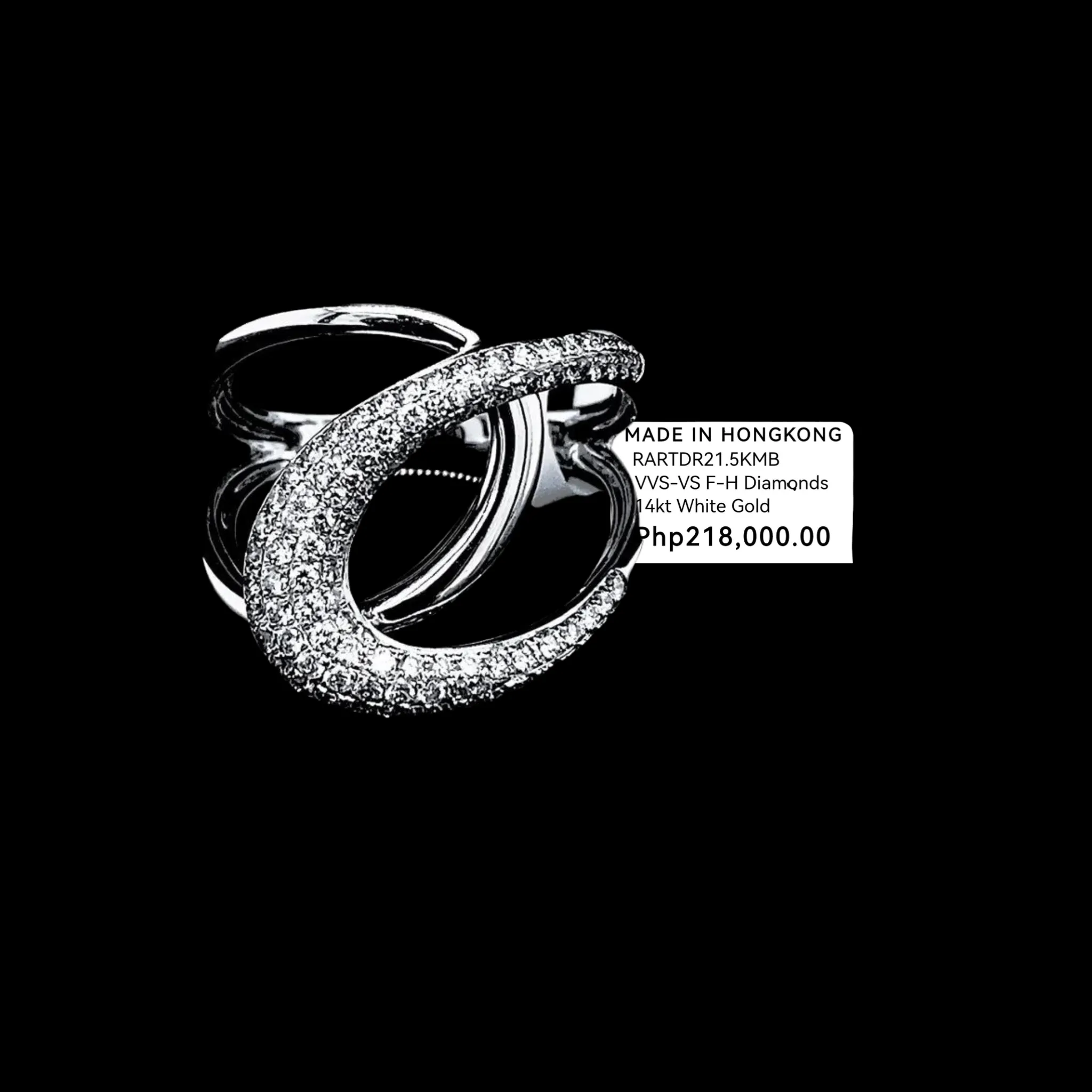 PREORDER | Crossover Paved Cocktail Diamond Ring 14kt