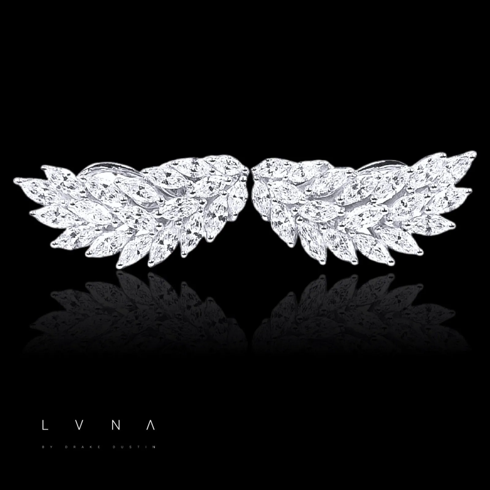 PREORDER | Feather Deco Diamond Earrings 18kt