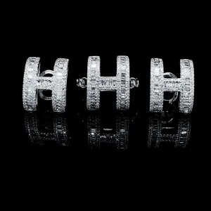 PREORDER | H Baguette Paved Diamond Jewelry Set 14kt