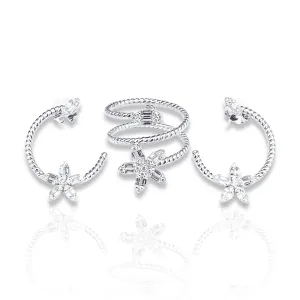 PREORDER | Rositas Floral Spiral Overlap Diamond Jewelry Set 14kt