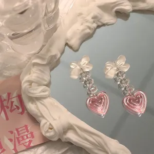 Pretty In Pink Heart Earrings