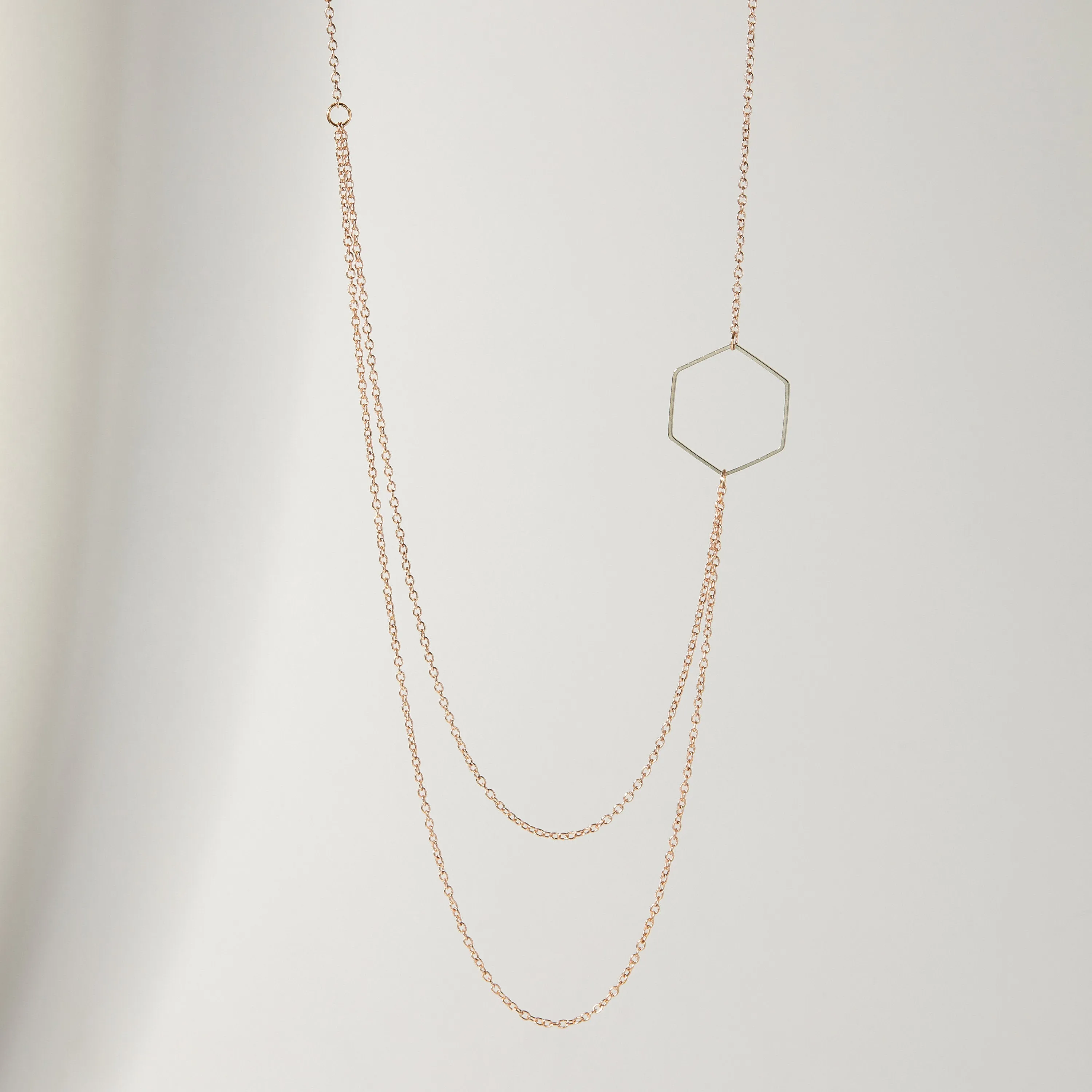 "Le Contour" Layered Rose Gold Hexagon Necklace For Women