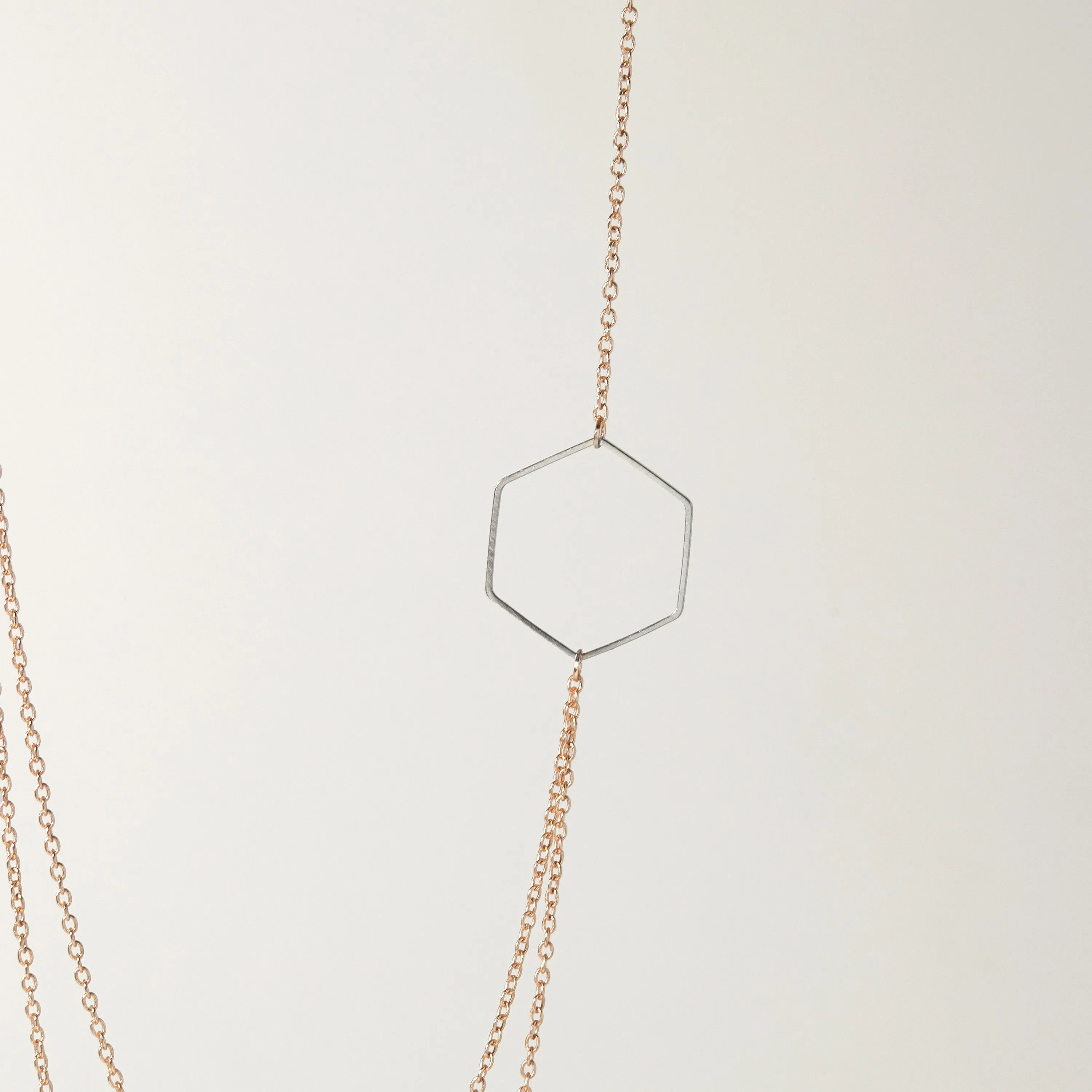 "Le Contour" Layered Rose Gold Hexagon Necklace For Women